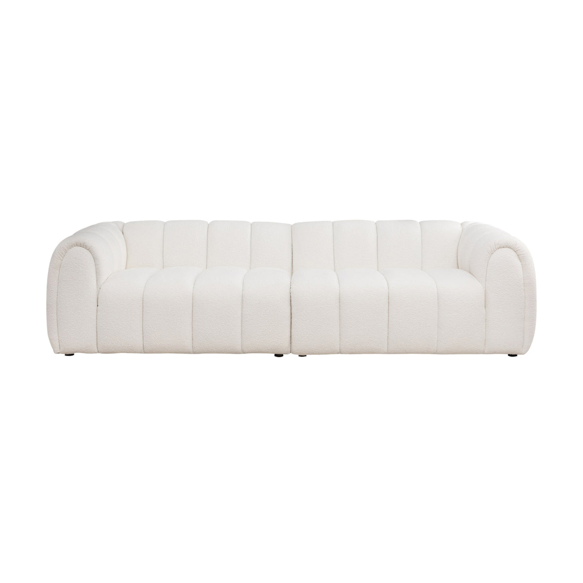 Gabriella 4 Seater Sofa Woven Fabric Boucle White