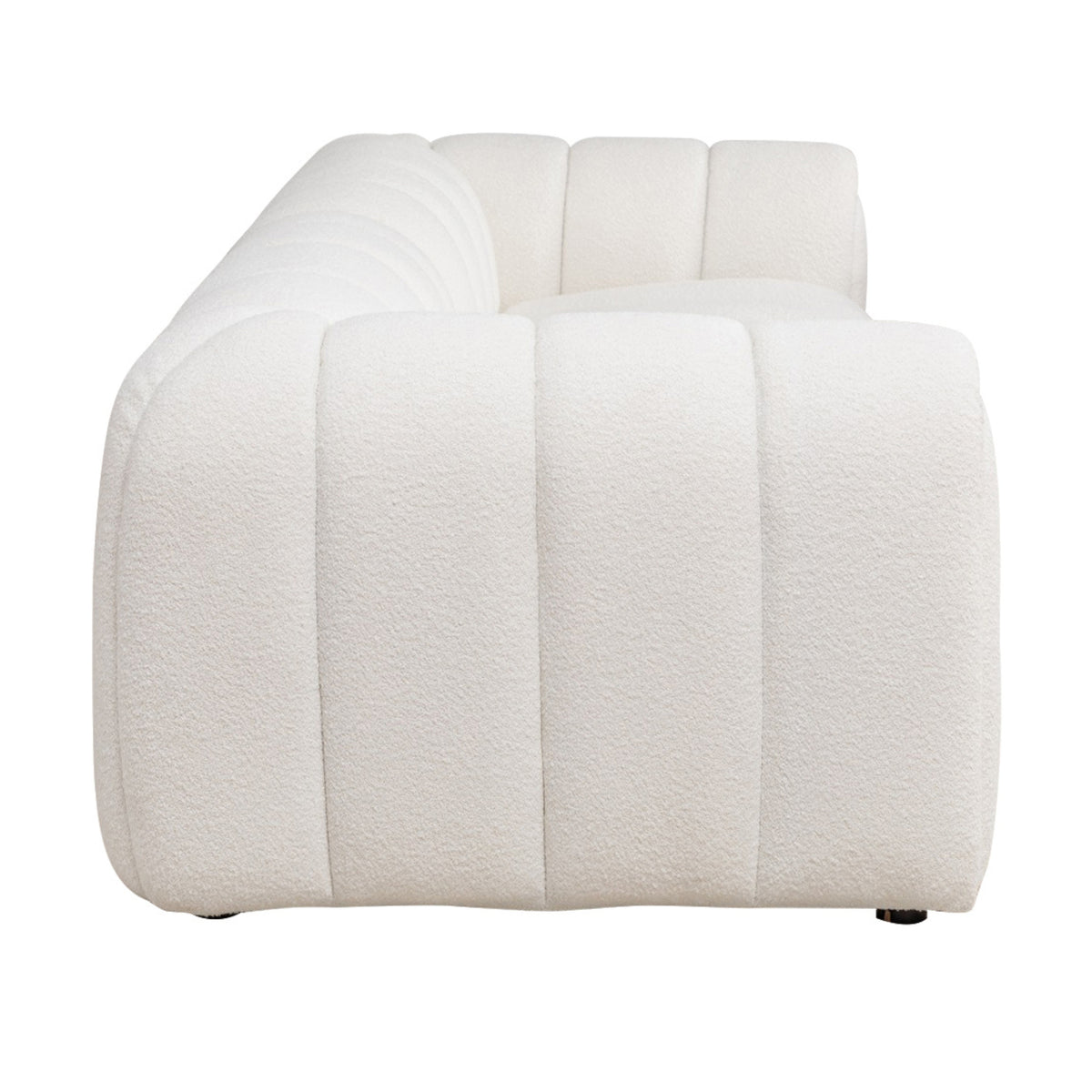 Gabriella 4 Seater Sofa Woven Fabric Boucle White