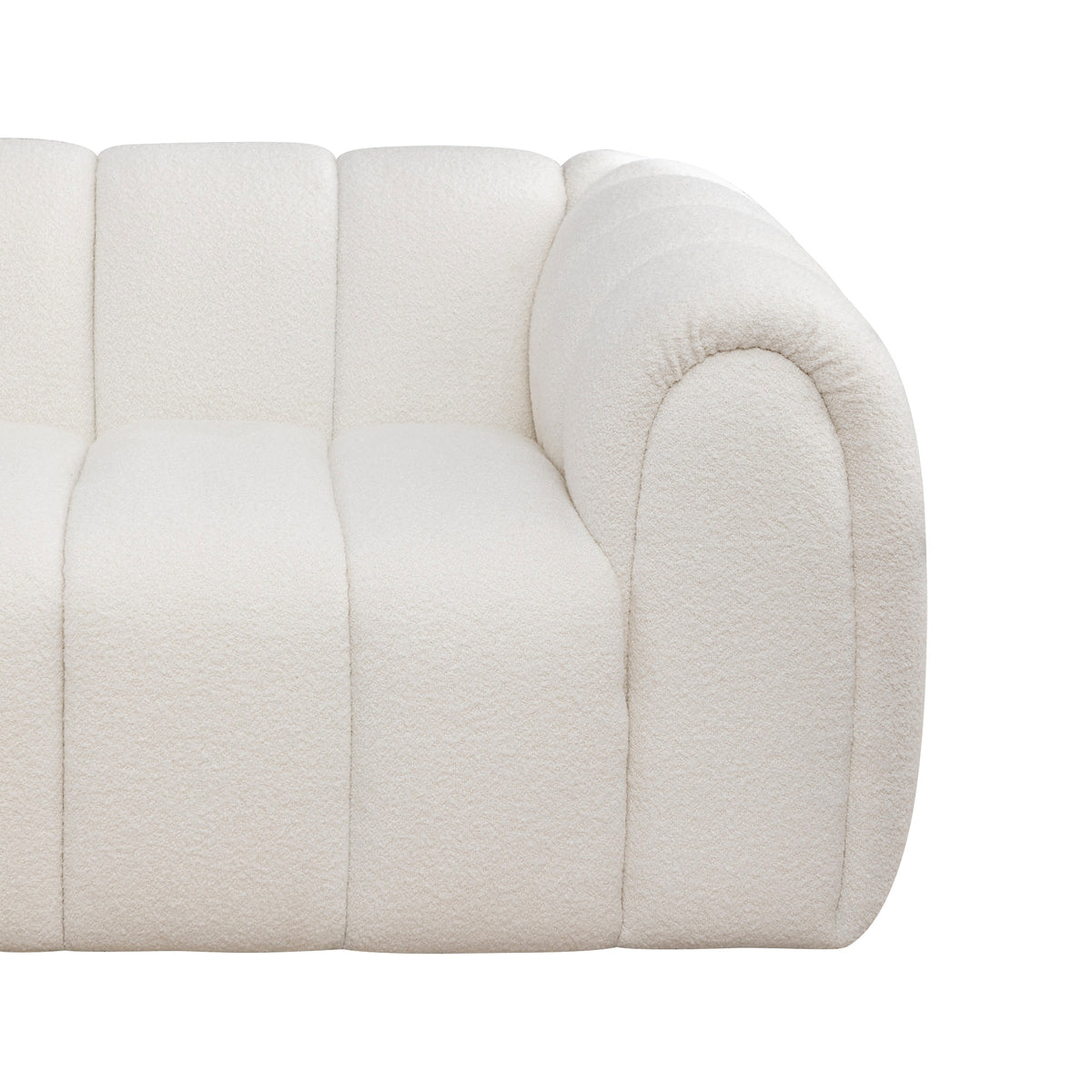 Gabriella 4 Seater Sofa Woven Fabric Boucle White
