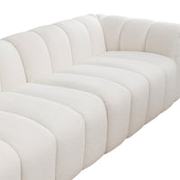 Gabriella 4 Seater Sofa Woven Fabric Boucle White