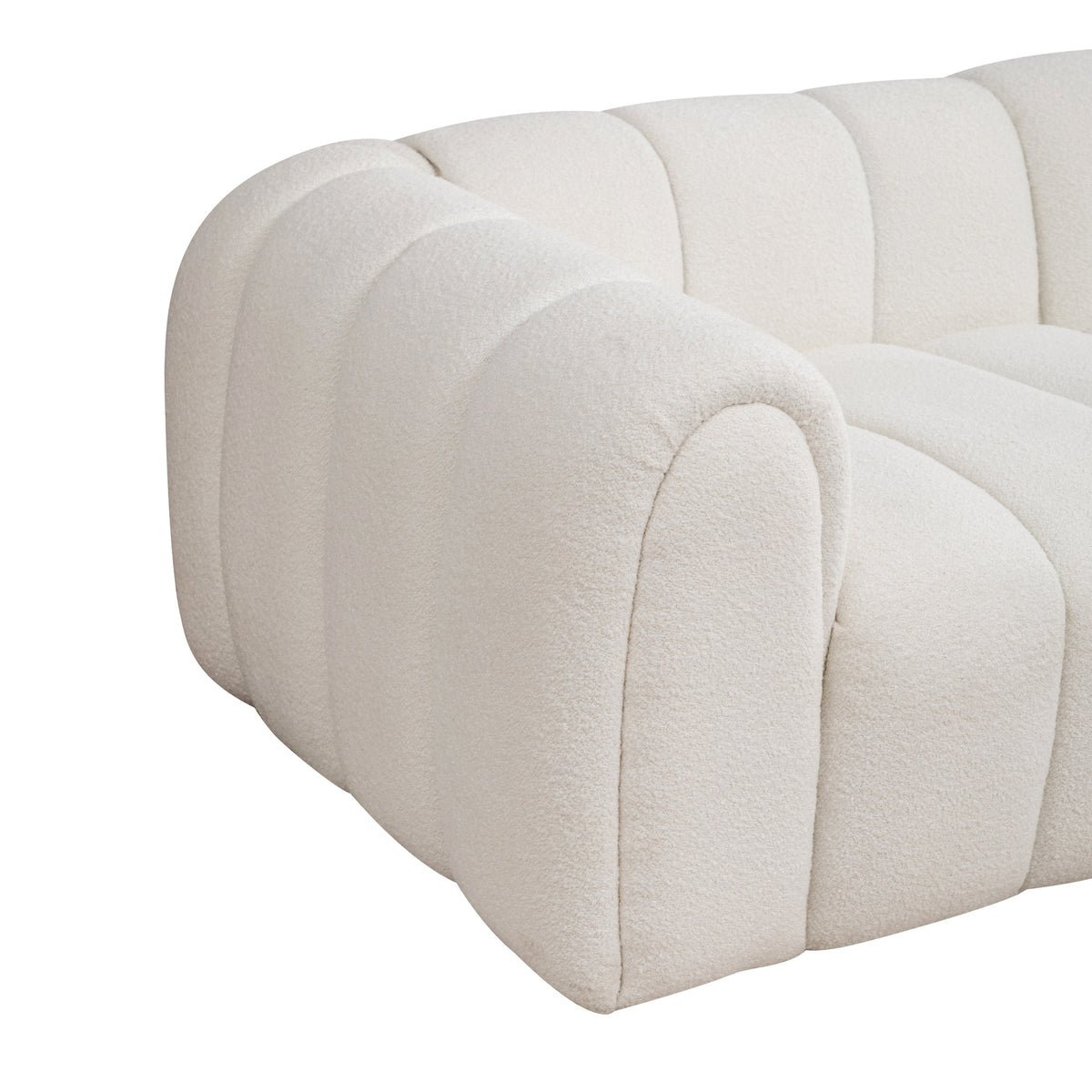 Gabriella 4 Seater Sofa Woven Fabric Boucle White