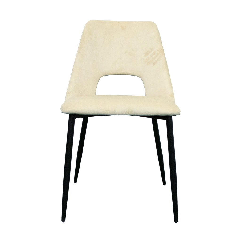 Geena 4pcs Set Dining Chair Premium Velvet Fabric Upholstery Beige 