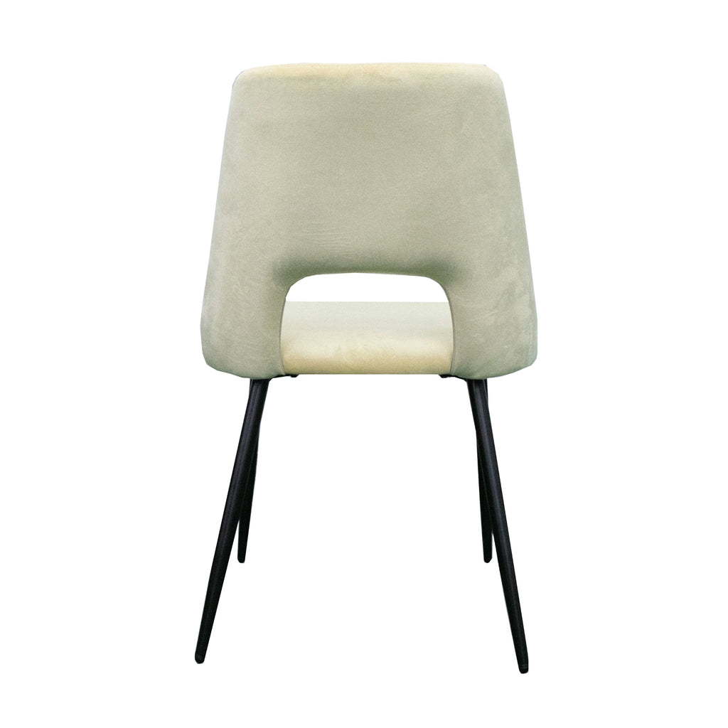 Geena 4pcs Set Dining Chair Premium Velvet Fabric Upholstery Beige 