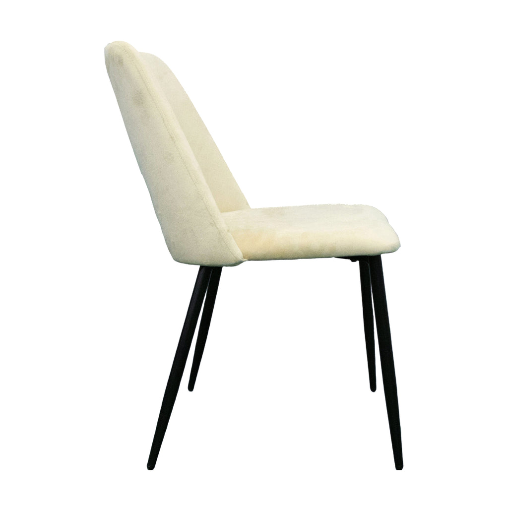 Geena 4pcs Set Dining Chair Premium Velvet Fabric Upholstery Beige 
