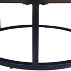 Gemini 2pc Set Round Nesting Coffee Table Mango Wood Top Walnut 
