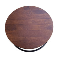 Gemini 2pc Set Round Nesting Coffee Table Mango Wood Top Walnut 