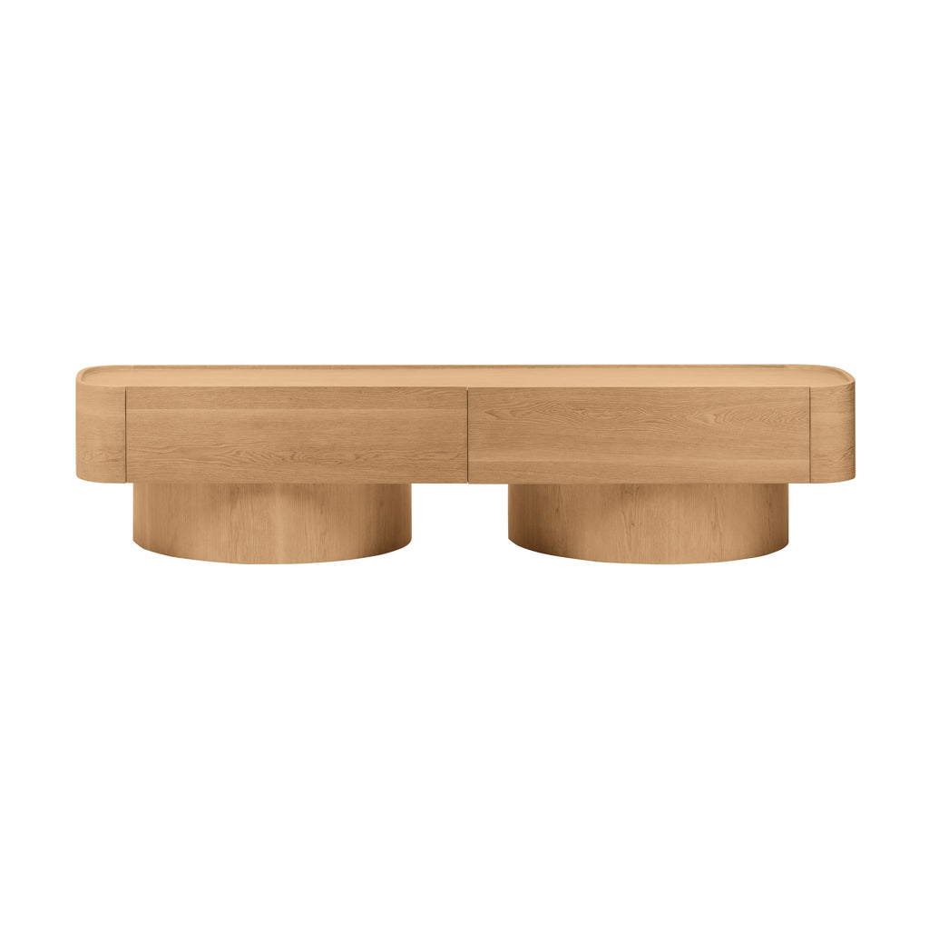 Gidon  220cm 2 Drawers ETU Entertainment TV Unit Natural