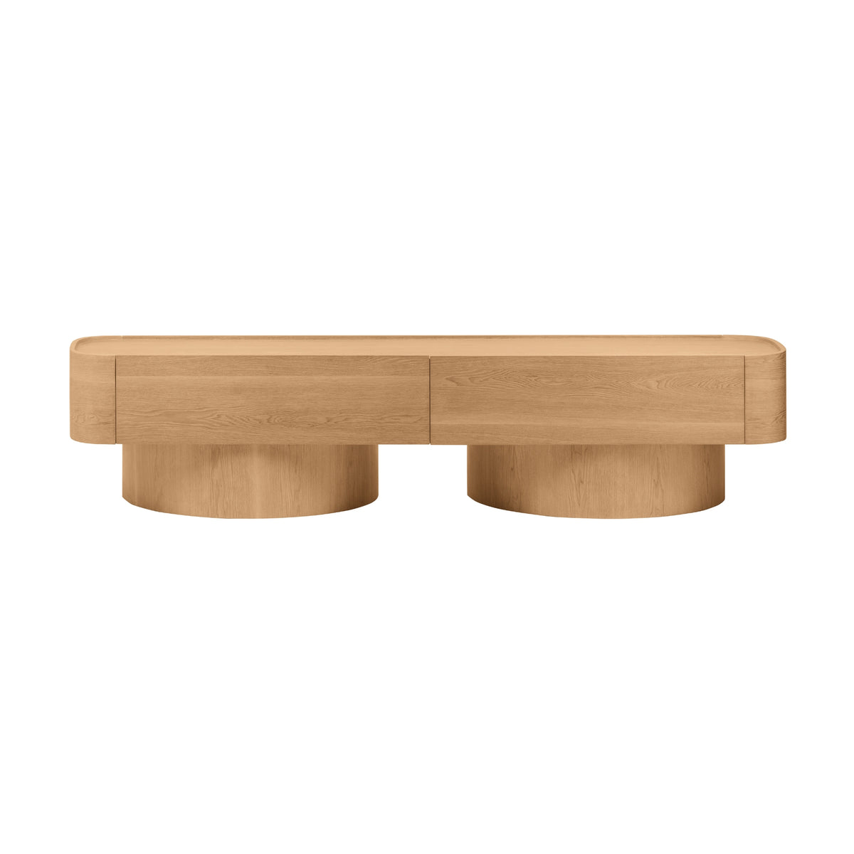 Gidon  220cm 2 Drawers ETU Entertainment TV Unit Natural