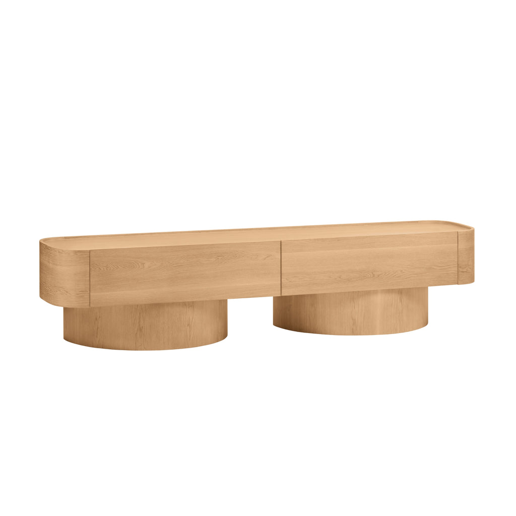 Gidon  220cm 2 Drawers ETU Entertainment TV Unit Natural