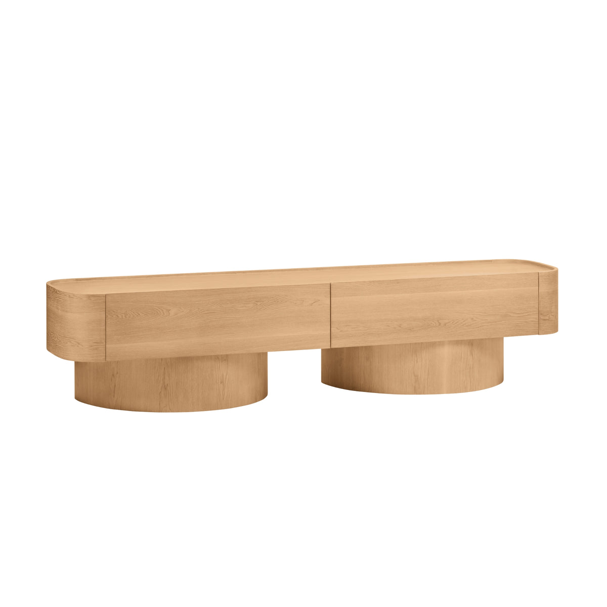 Gidon  220cm 2 Drawers ETU Entertainment TV Unit Natural
