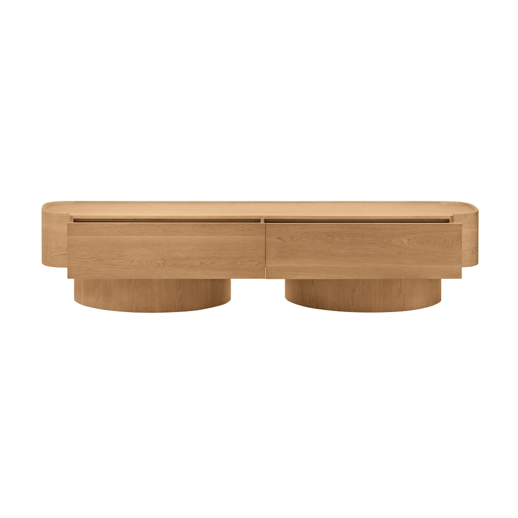 Gidon  220cm 2 Drawers ETU Entertainment TV Unit Natural