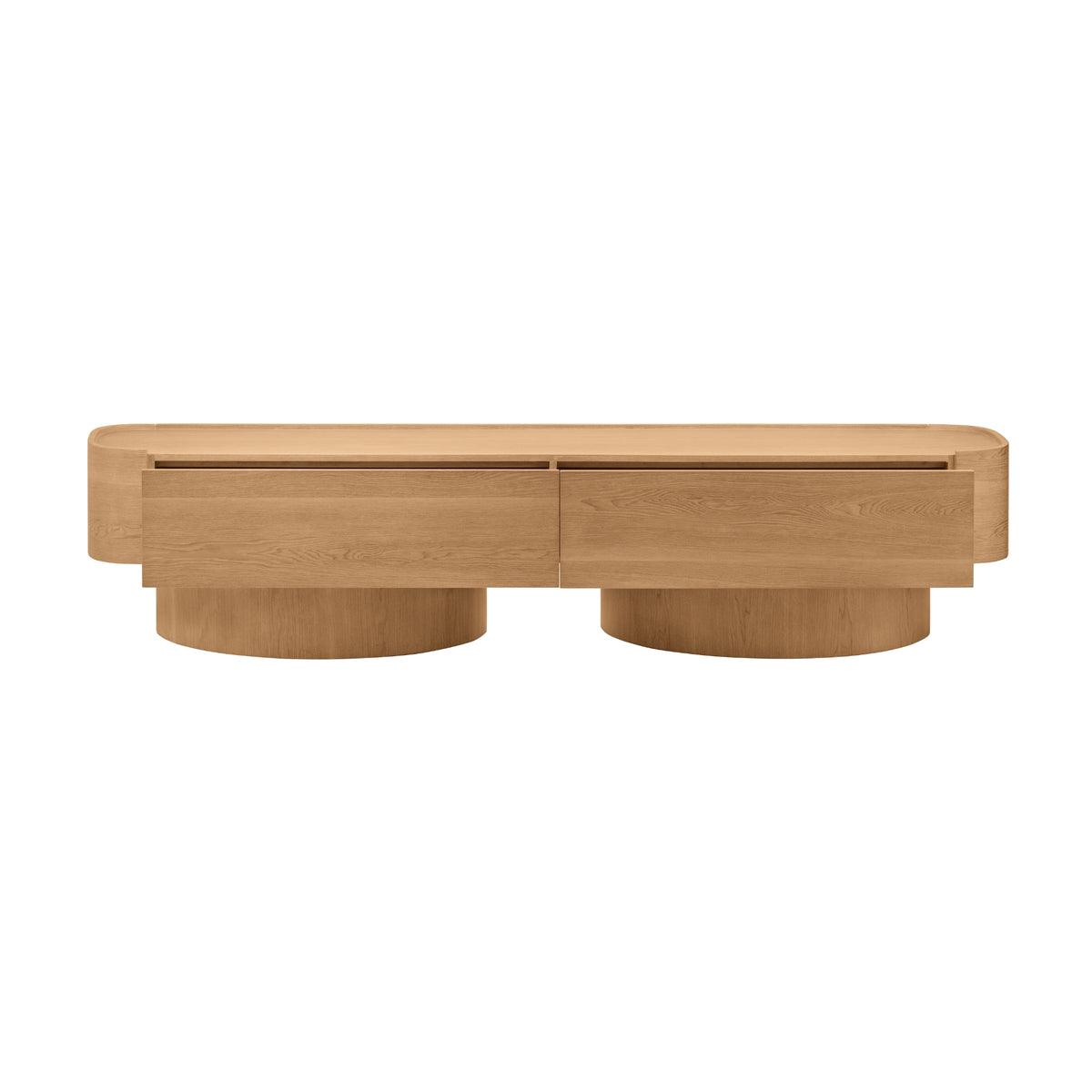 Gidon  220cm 2 Drawers ETU Entertainment TV Unit Natural