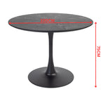 Globe 100cm Round Dining Table Black