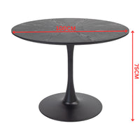 Globe 100cm Round Dining Table Black