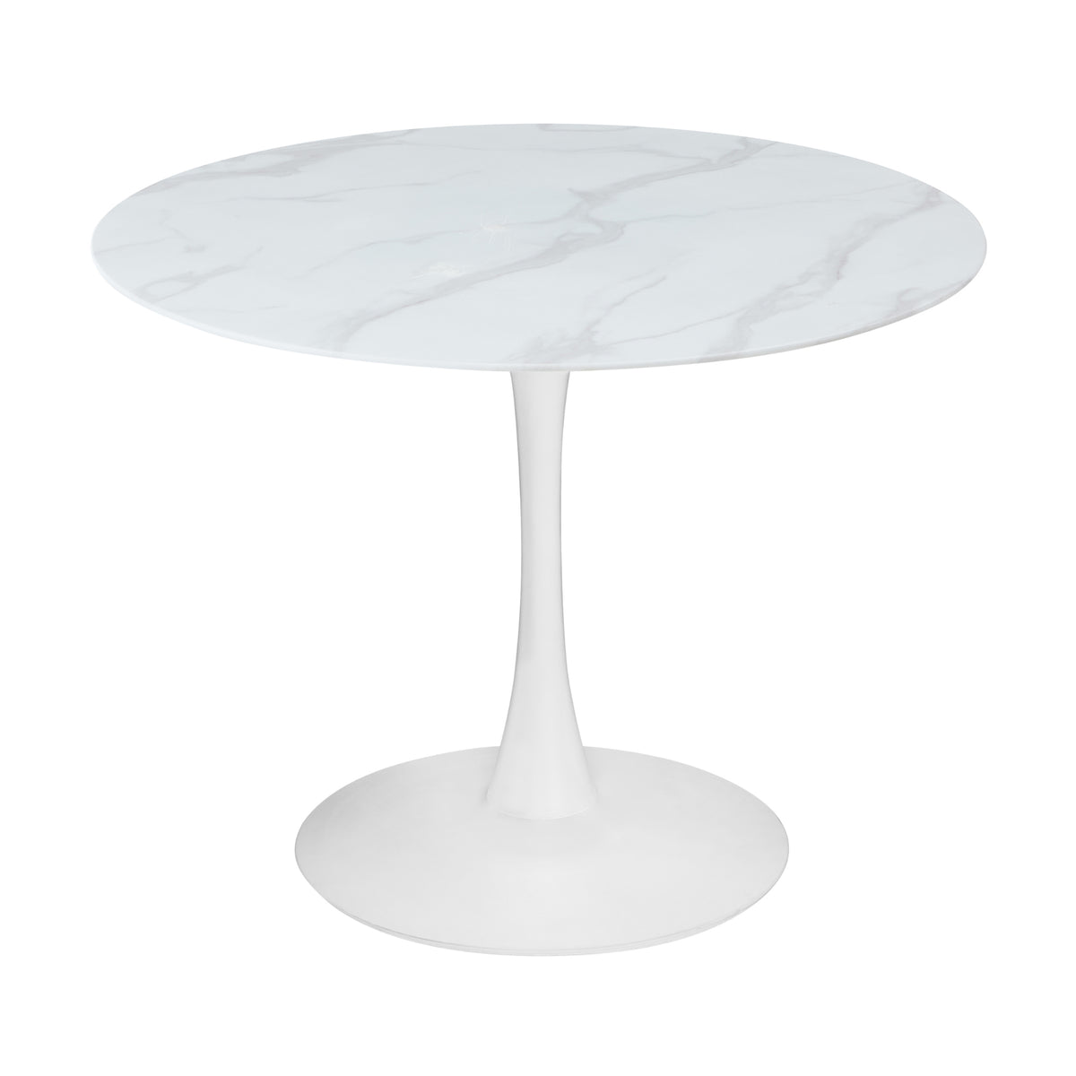 Globe 90cm Round Dining Table White