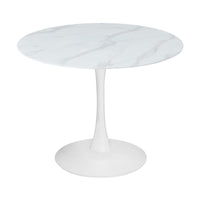 Globe 90cm Round Dining Table White