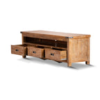 Gloriosa ETU Entertainment TV Unit 170cm 3 Drawer Solid Mango Wood - Honey Wash