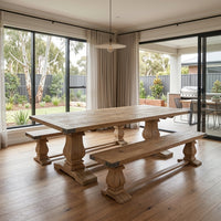Gloriosa 3pc 230cm Dining Table Bench Set