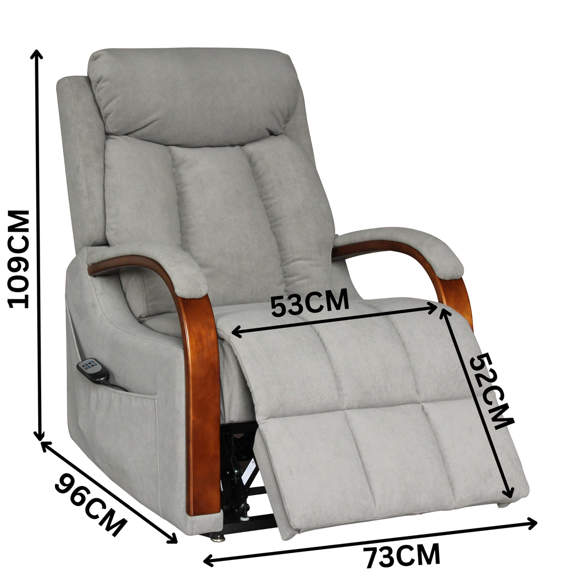 Grace Dual Motor 150kgs Recliner Lift Chair Graphite Grey