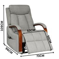 Grace Dual Motor 150kgs Recliner Lift Chair Graphite Grey