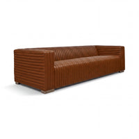 Grandior 3 Seater Sofa Tan, angled view on a white background