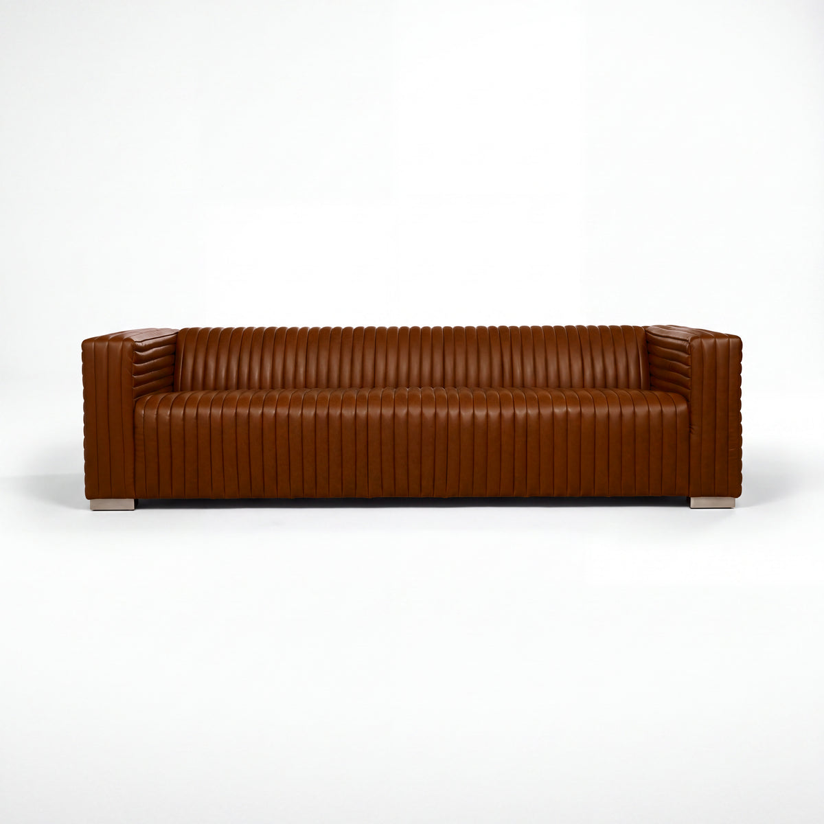Grandior 3 Seater Sofa Tan, front view on a white background