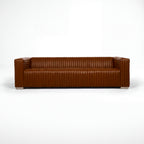 Grandior 3 Seater Sofa Tan, front view on a white background