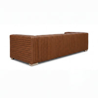 Grandior 3 Seater Sofa Tan, rear view on a white background