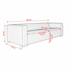 Grandior 3 Seater Sofa Tan — dimensions diagram