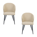 Graz 2pc Set Fabric Dining Chair Beige