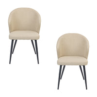 Graz 2pc Set Fabric Dining Chair Beige