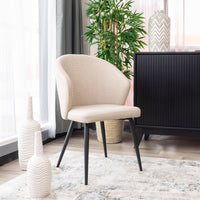 Graz 2pc Set Fabric Dining Chair Beige