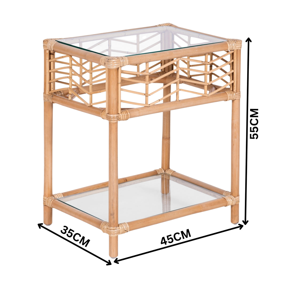 Hanoi 55cm Rattan Bedside Table Natural