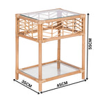 Hanoi 55cm Rattan Bedside Table Natural