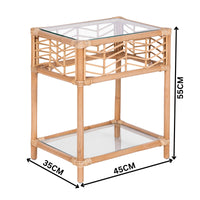 Hanoi 55cm Rattan Bedside Table Natural