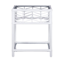 Hanoi 55cm Rattan Bedside Table White