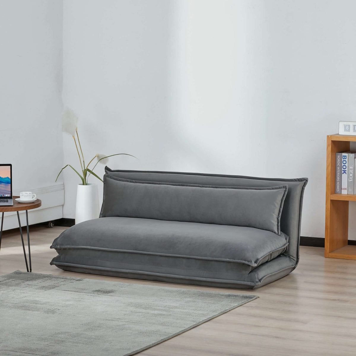 Happy Folding Sofa Bed Double Grey