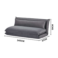 Happy Folding Sofa Bed Double Grey