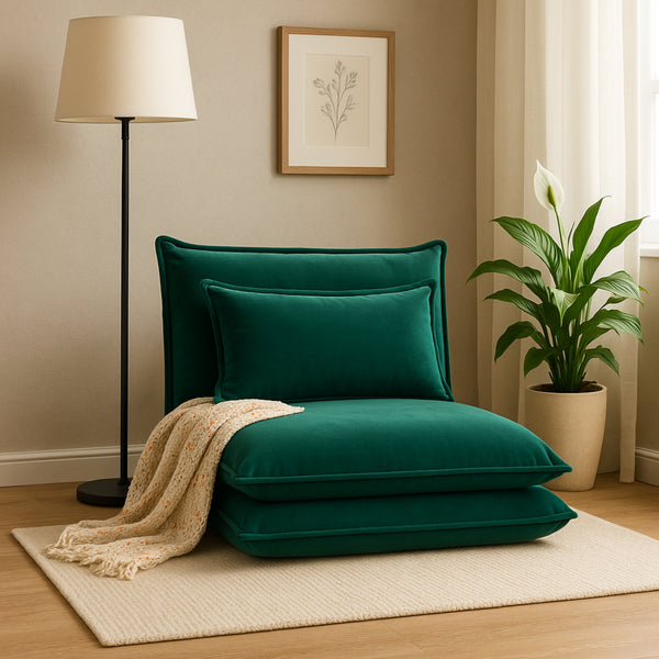 Happy Folding Sofa Bed Single Dark Green