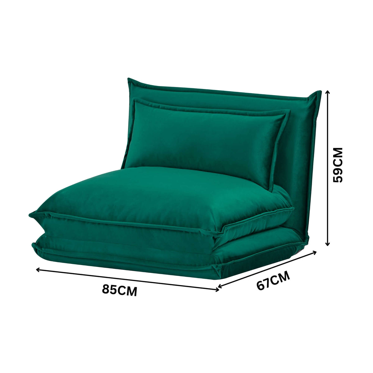 Happy Folding Sofa Bed Single Green