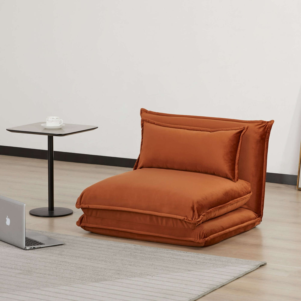 Happy Folding Sofa Bed Single Orange