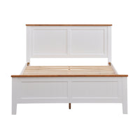 Harbourview 4pc Set Double Bedroom Suite Bed Frame Bedside Table Tallboy Brown White