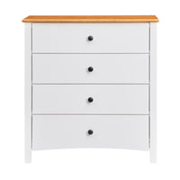 Harbourview 4pc Set Double Bedroom Suite Bed Frame Bedside Table Tallboy Brown White