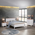 Harbourview 4pc Set Queen Bedroom Suite Bed Frame Bedside Table Tallboy Brown White