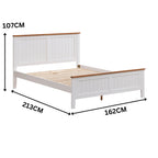 Harbourview 4pc Set Queen Bedroom Suite Bed Frame Bedside Table Tallboy Brown White