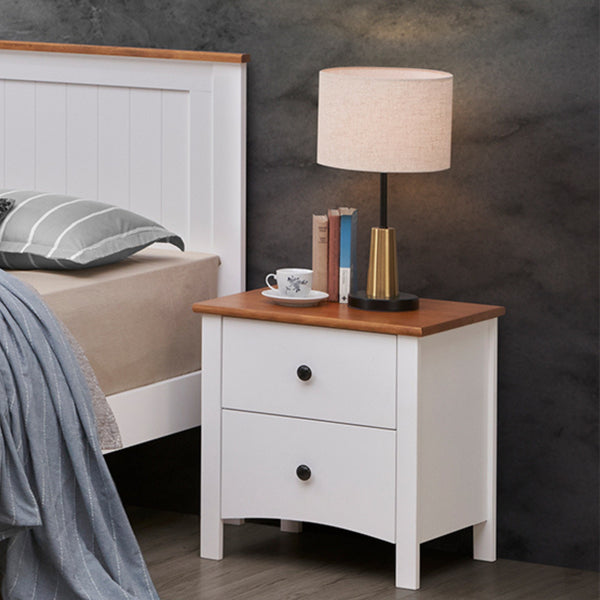 Harbourview Bedside Table Brown White