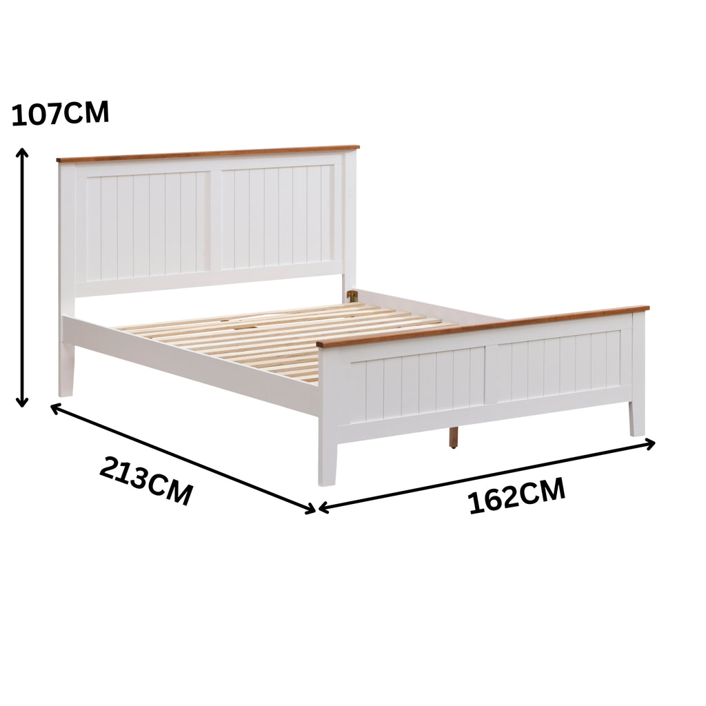 Harbourview Queen Bed Frame Brown White