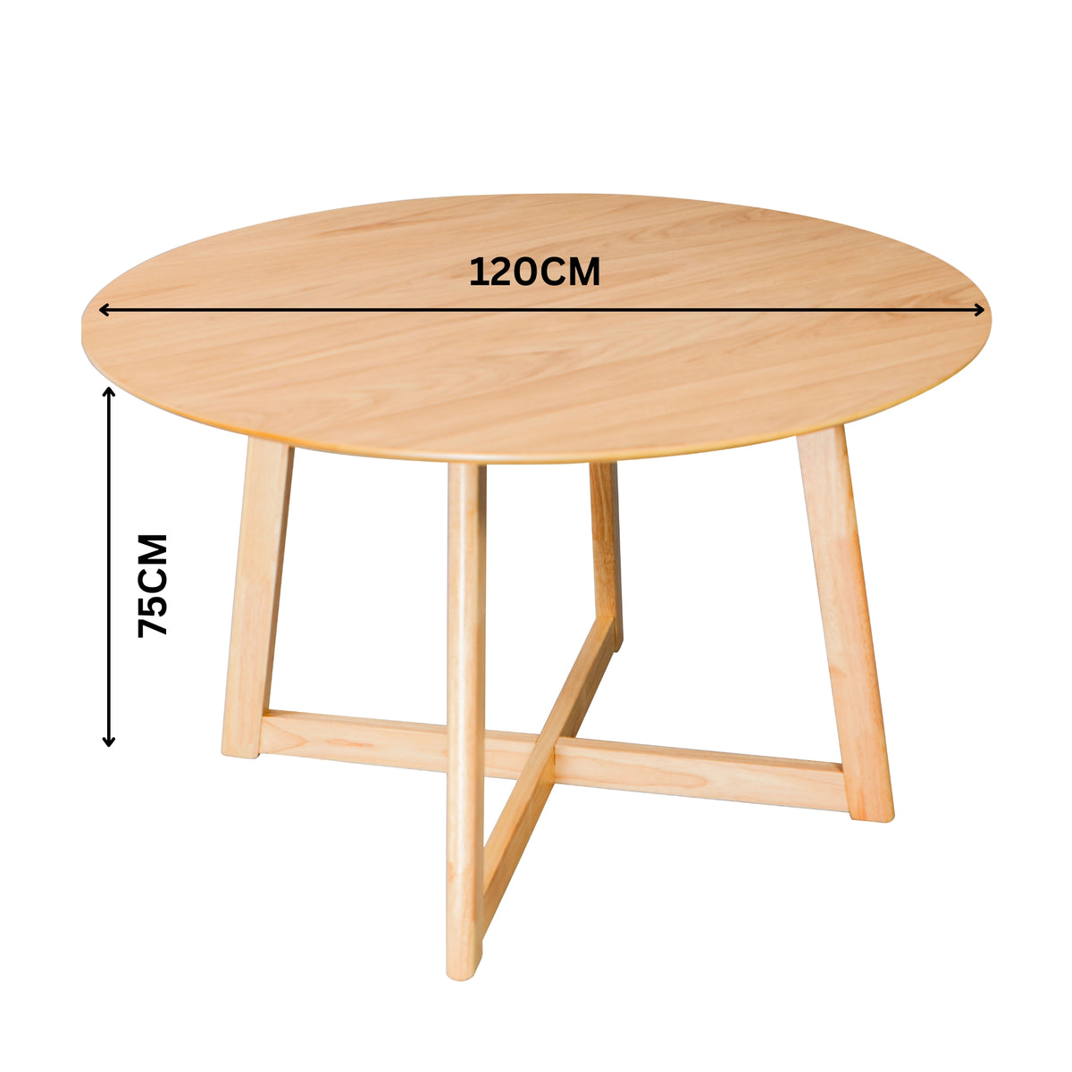 Harry 120cm 4 Seater Round Dining Table - Oak