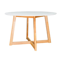 Harry 120cm 4 Seater Round Dining Table - White