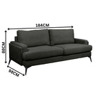 Harry 2 Seater Fabric Sofa Dark Grey